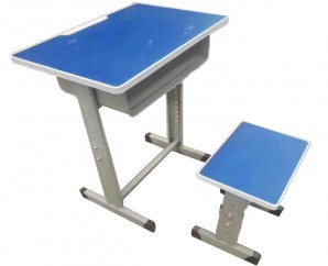 山西藍色塑料單人課桌椅-20